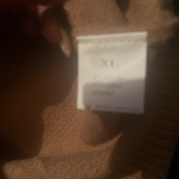 Knit Chevron Long Sleeve Sweater Dress in Brown and Cream - Picture 6 of 8